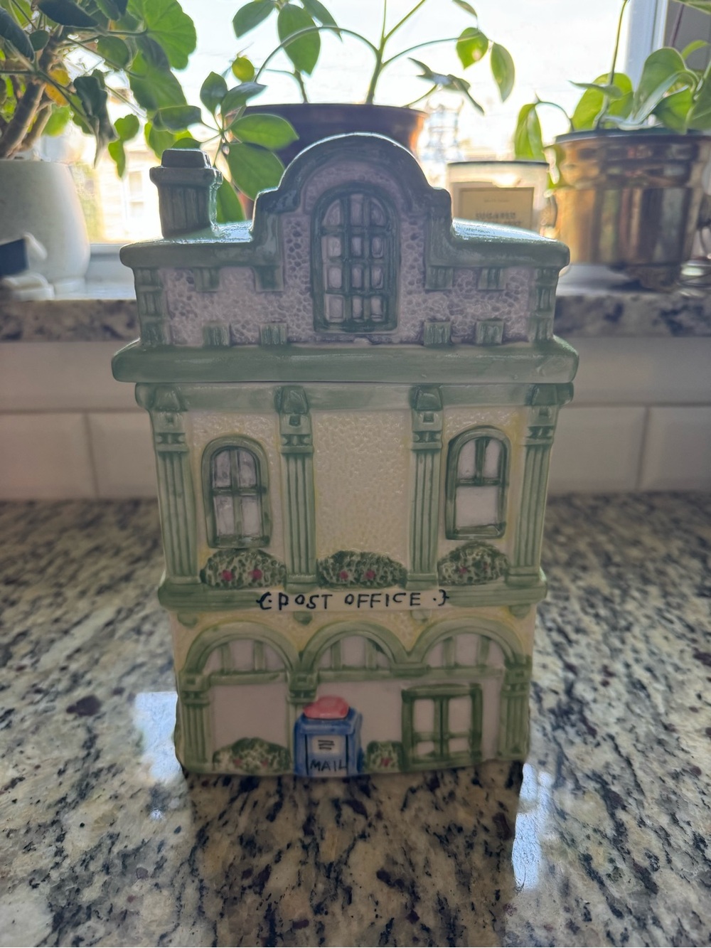 Vintage Ceramic Post Office Cookie Jar